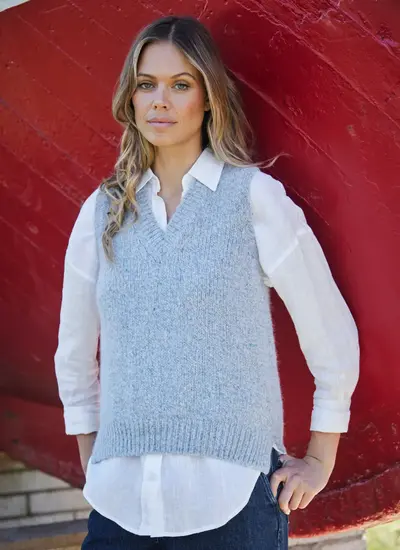 Fisherman Alpaca V-Neck Slipover